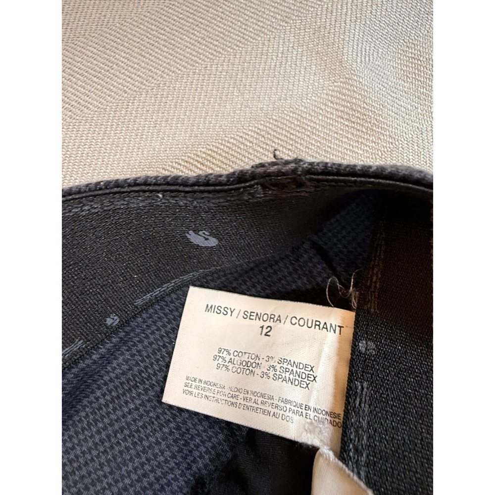Gloria Vanderbilt Amanda Straight Leg Black White Houndstooth Size 12 Missy 1478 - Picture 4 of 9